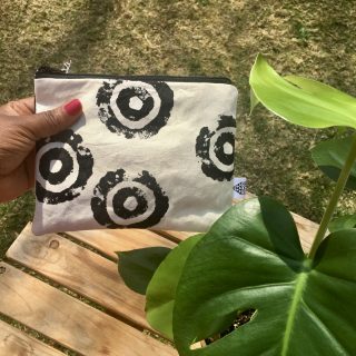 Bogosi hand printed canvas purse.