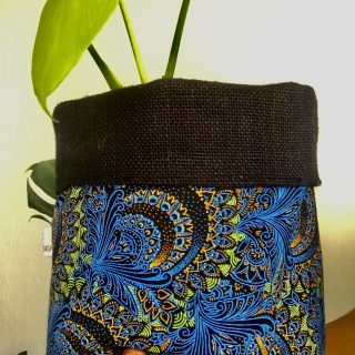 Seshweshwe fabric pot