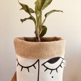 Montle hand painted fabric pot.