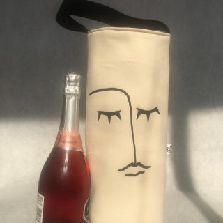 Hand painted wine carrier